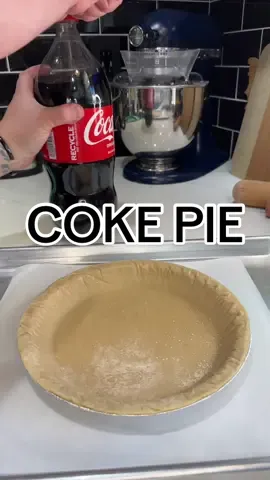 So excited to share this COKE PIE with y’all 😁 #coke #pie #cocacola #cokepie #cocacolapie #try #fyp  COKE PIE  10 oz. CocaCola  1 C. Sugar  1/4 C. Flour  1 tsp. Vanilla  5 TBS. Butter  Pie Crust (traditional)  Preheat oven to 400°F  Pour coke into frozen pie crust.  Whisk together sugar and flour; evenly sprinkle mixture over coke.  DO NOT STIR. Add vanilla and butter.  DO NOT STIR. Protect the pie crust.  Bake at 400°F for 30 minutes reduce heat to 375°F for another 30 minutes.  Remove from oven let the pie cool completely before chilling in the fridge Be sure to chill long enough to allow the pie to set up fully at least a couple hours. Cut and enjoy 