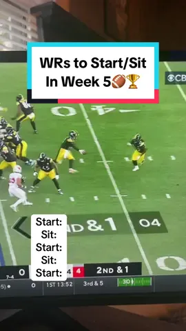 WRs to Start & Sit in Week 5🏈🏆 #nfl #nflfootball #fantasyfootball #fantasycontent #fantasywrs #fantasystartsit #week5 #nflconvo