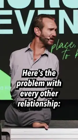 A new relationship wont fix your problems, in fact it might even make them worse. But Jesus will satisfy your heart and lead you into peace. #nickvujicic #fyp #disability #hope #motivation