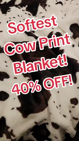 Softest Cow Print Blanket 40% OFF! The Perfect Christmas Gift! #cowprint #cows #blanket #western #farmhouse #falldealsforyou #tiktokshopcybermonday #seasonalessentials #tiktokshopholidayhaul #tiktokshopblackfriday 
