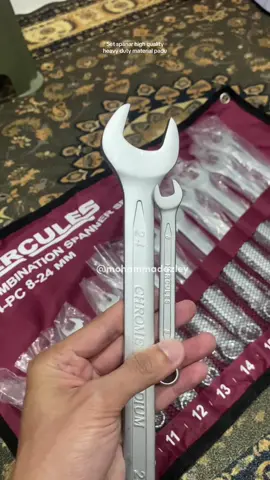 14pcs combination set spanner yang heavy duty boleh buat kerja heavy duty. Harga bawah RM70. Paduuu 🔥🔥 #spanner #spannar #spanar #combinationset #chromevanadium #heavyduty #wrench #socket #tool 