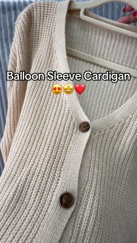 So cute!!!!😍#cardigan #balloonsleevecardigan #button #balloon #autumnfashion #knit #sweater #comfort #womenswear #autumnandwintertrendssale #tiktokmakemebuyit #blackfridaydeals #halloweensale #foryoudays 