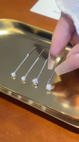 1Pair Silver Knot Line Tassel #anggands #tiktokshop #fyp #abgganda #silverearrings #earings 