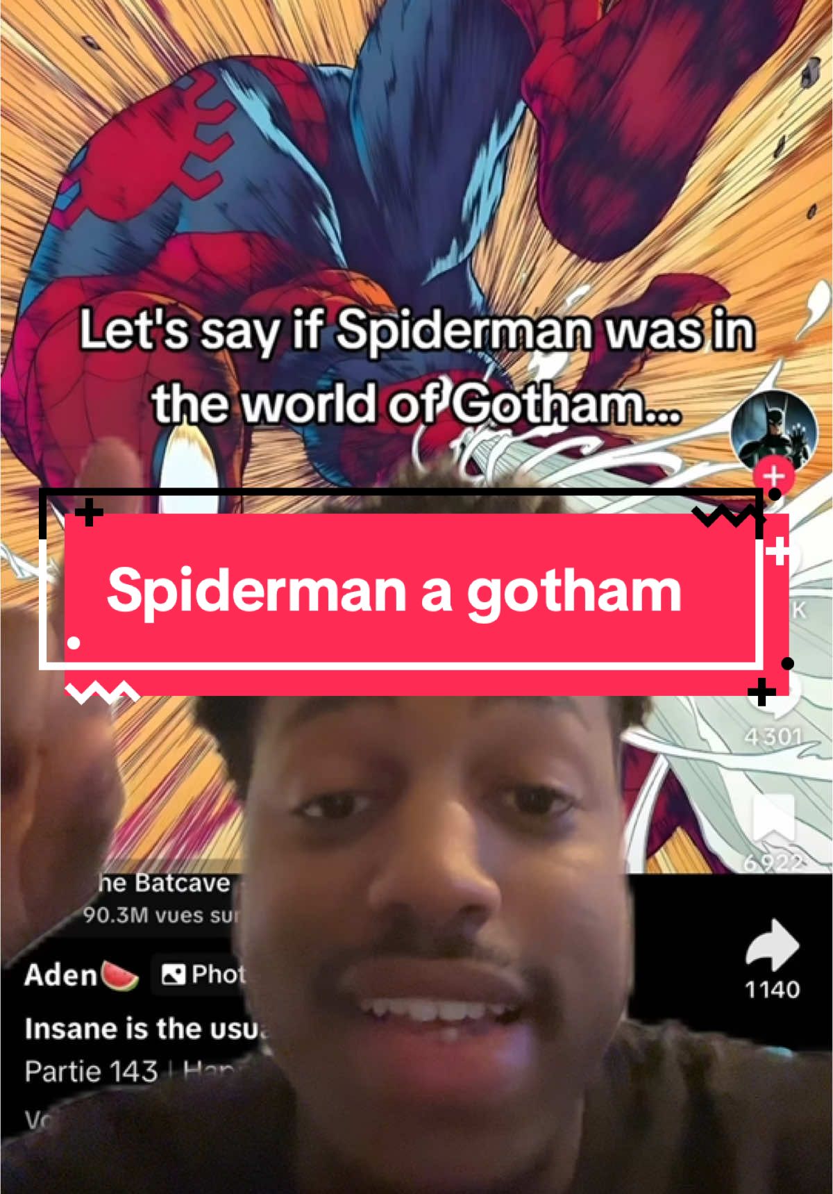 Spiderman, ce n’est pas Batman, il tiendra pas six mois à Gotham #spiderman #gotham Cette fois-ci, il y a du son pour ceux qui savent