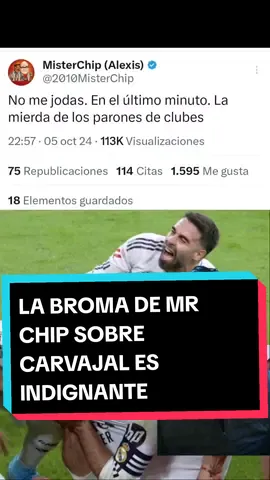 Lamentable lo de Mister Chip tras la lesión de Dani Carvajal  #carvajal #misterchip #DeportesEnTikTok #tiktokfootballacademy #danicarvajal 