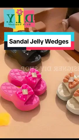 Sandal Jelly Wedges Cantik Untuk dewasa #sandaljelly #sandalwedges #sandalwanita #sandalslop #promoguncang1010 