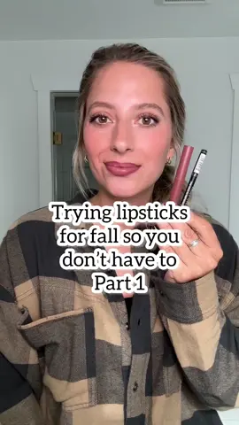 Trying lipsticks for fall so you don’t have to! I love lipsticks and I’m on the hunt for the PERFECT fall lip! Here’s the first combo! @NYX Professional Makeup cold brew lip liner and @Maybelline NY super stay ink crayon in “On the grind” shade 105. 🍁🩷🤌🏼I think I really like this one! What do you think?  Comment below ⬇️ - #fallmakeup #falllip #falllipcombo #falllipstick #virallipstick #nudelip 