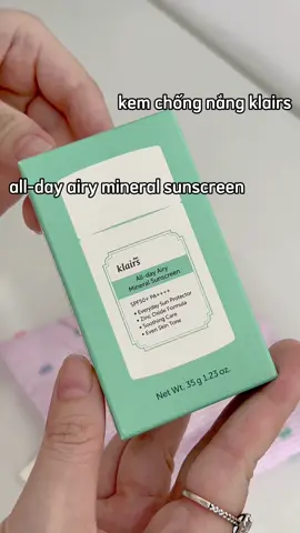 all day airy mineral sunscreen 🧼⛅️ @klairsvietnam #klairs #klairsvietnam #kemchongnang #kemchongnangvatly #wishtrendvn #alldayairymineralsunscreen #goclamdep #foryou #foryourpage #viral #xuhuong #kbeauty #skincare 