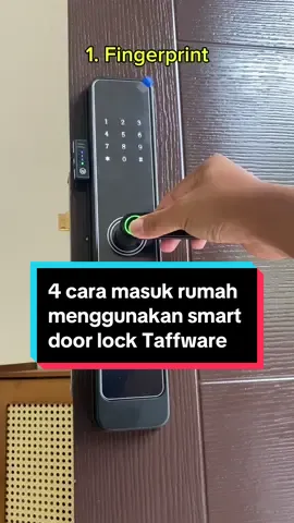 4 cara masuk rumah menggunakan Smart Door Lock dari Taffware #smartlock #digitallock #smarthome #doorlock #smartdoorlock #security #accesscontrol #digitaldoorlock #keylesslock #fingerprintlock #technology #homesecurity #biometric #smarttech #rfidlock #fingerprintdoorlock #locks #hotellock #smartlocks #lock #fingerprint #door #cardlock #homeautomation