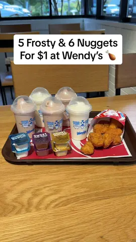 $1 for 5 Frosty and 6 Nuggets at Wendy’s 🍗 #wendys #fastfood 