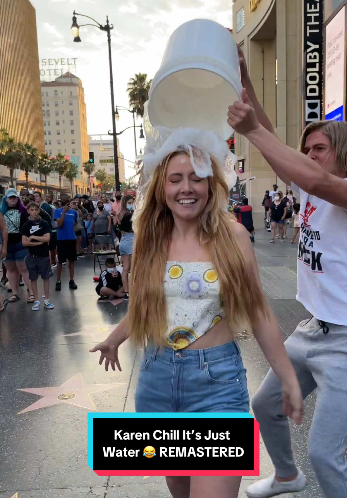 Karen Chill It's Just Water 😂 #rainonme #karma #public #prank #karen