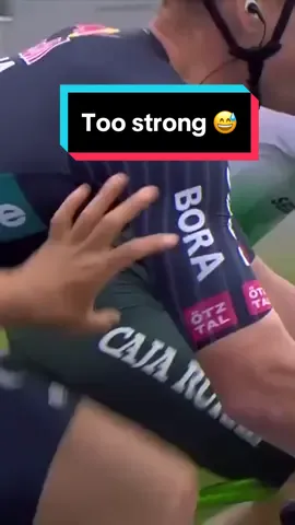 Just TOO strong! 👀💪 After a jacket mishap on Stage 5 of the Cro Race, Sam Welsford pokes fun at his Red Bull-BORA-hansgrohe teammate Ryan Mullen 😅 #cycling #roadcycling