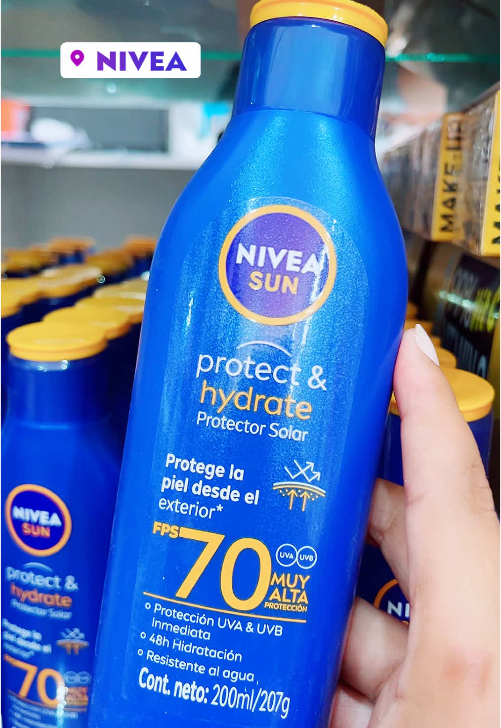 Protectro solar Nivea SUN FPS70 #skincare #bolivia🇧🇴 #pielsana #skincareroutine #boliviatiktok #santacruz #nivea 
