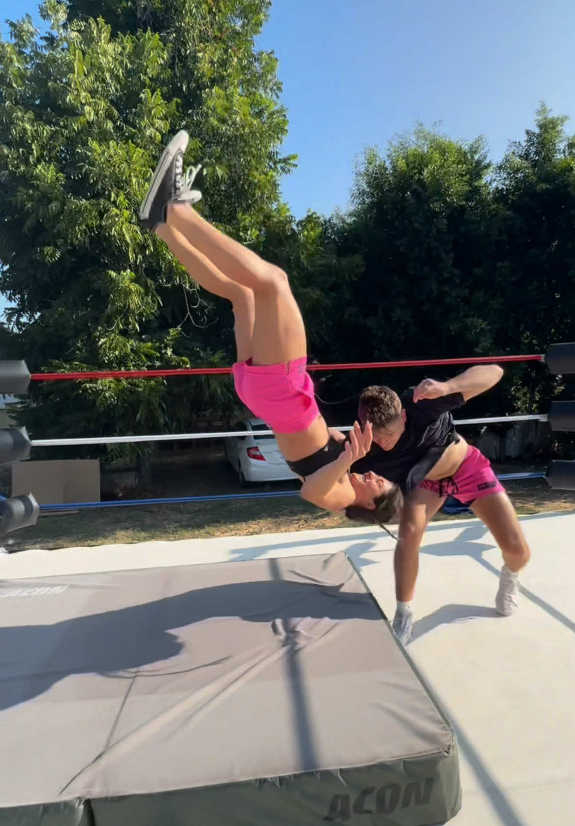 Trying painful WWE Moves 💀😂 #WWE #wrestling @Britthertz @Nick Moore 