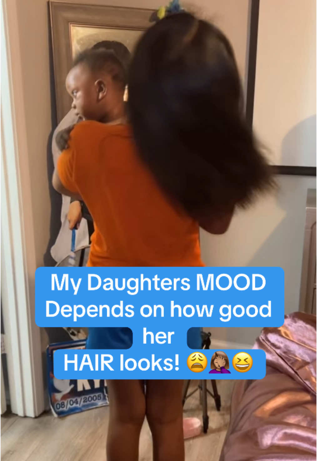 My Daughters MOOD Depends on how good her HAIR looks!😩🤦🏽‍♀️😆 #fyp #viralvideos #hairtok #naturalhair #longhairdontcare #haircare #mood 