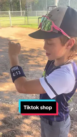 Tiktok shop! #ican #icandoallthingsthroughchrist #scripture #bibleverse #sweatband #sweatband #christiantok #getyours #FamilyFun #baseballplayer #athlete #travelball #represent #promo #stud #baseballislife #godfirst #myboy #lovehim 