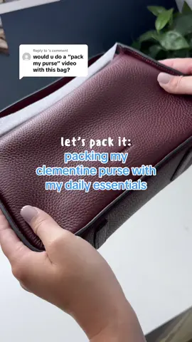 Replying to @ What’s in my daily purse, feat. my new Clementine bag that I got for the fall! 💜🐴 #packing #purse #fallbag 🛒: All items will be Iinked in my LTK 👜: Bag is the Clementine Bag from @The Horse in the color Burgundy ($206) 📐: 10.2” x 9” x 4.8” | 1.3lbs empty | 4lbs full | Crossbody strap is 40” #thehorse #clementinebag #whatsinmybag #pursetok #fallfashion #packwithme #handbag #crossbodybag 