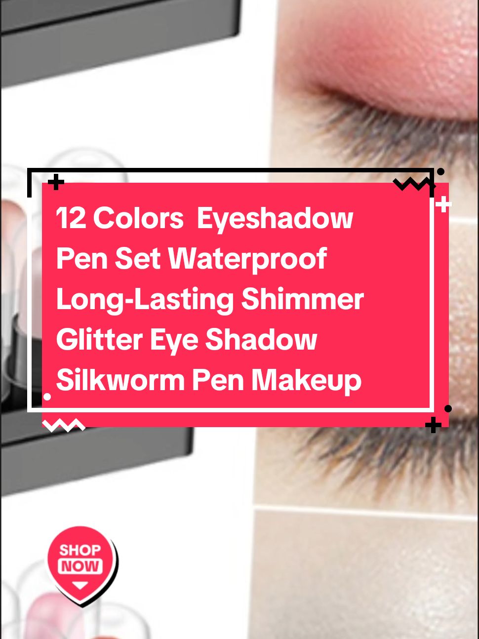 12 Colors  Eyeshadow Pen Set Waterproof Long-Lasting Shimmer Glitter Eye Shadow Silkworm Pen Makeup bawah RM5.59