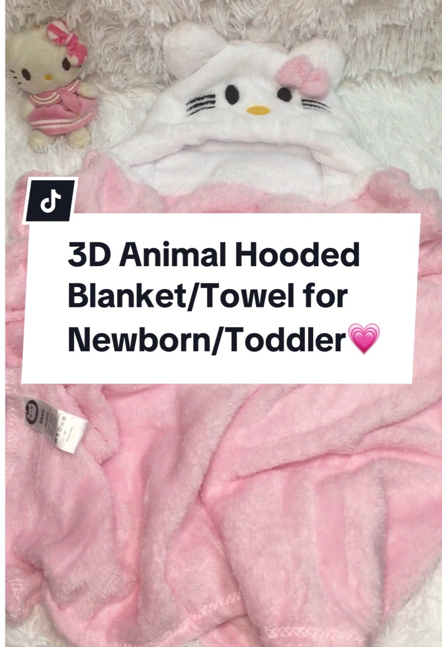 Hello Kitty is 💗   Softest Hooded Blanket/ Towel that perfect for Newborn/Baby/Toddler!! Available ore 3D animal!! #hooded #blanket #BathTowel #newborn #baby #toddler #HelloKitty #Fyp #affiliate 