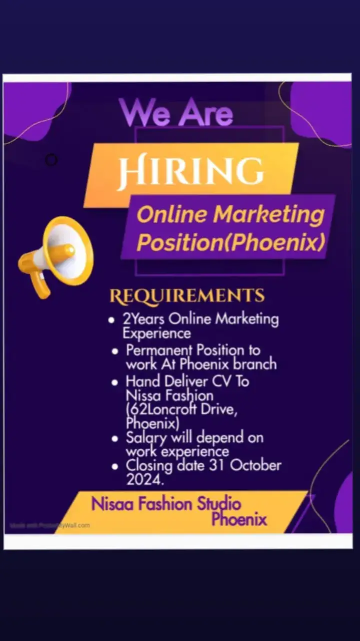 Vacancy at Nisaa Fashion Studio, Phoenix.  #SAMA28 #Sale #explore #Fyp #fypviral #sari #lehenga #gowns #nisaafashionstudio #easternwear #durbantiktok #phoenix #verulam #tongaat #stanger #richardsbay #chatsworth #durbannorth #lalucia #umhalangarocks #gateway #oceansmall #ballito 