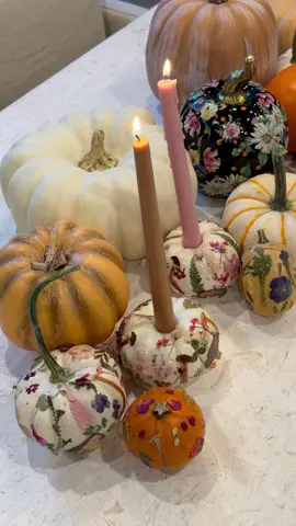 Pressed flower pumpkins + chipotle party with my girls 🌸🌼🎃🌮 #fallaesthetic #girltherapy #pressedflowers 