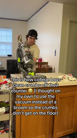 i found out that i can vacuum the counter to clean faster…maybe this is why my roommate doesn’t like me (and the other videos i made)