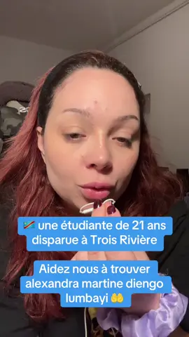 S’IL VOUS PLAIT chaque indice compte pour trouver Alexandra, prions pour quelle rentre saine et sauve  @bbrosalabelle  #alexandradisparition #disparitioninquietante #appelatemoin #quebec #troisrivieres #alexandradiengo #mystere #faitdivers 