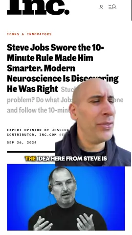 Steve Jobs Swore the 10-Minute Rule Made Him Smarter. Modern Neuroscience Is Discovering He Was Right #stevejobs #neuroscience #besmart #mindsetshift #mindsetgrowth 