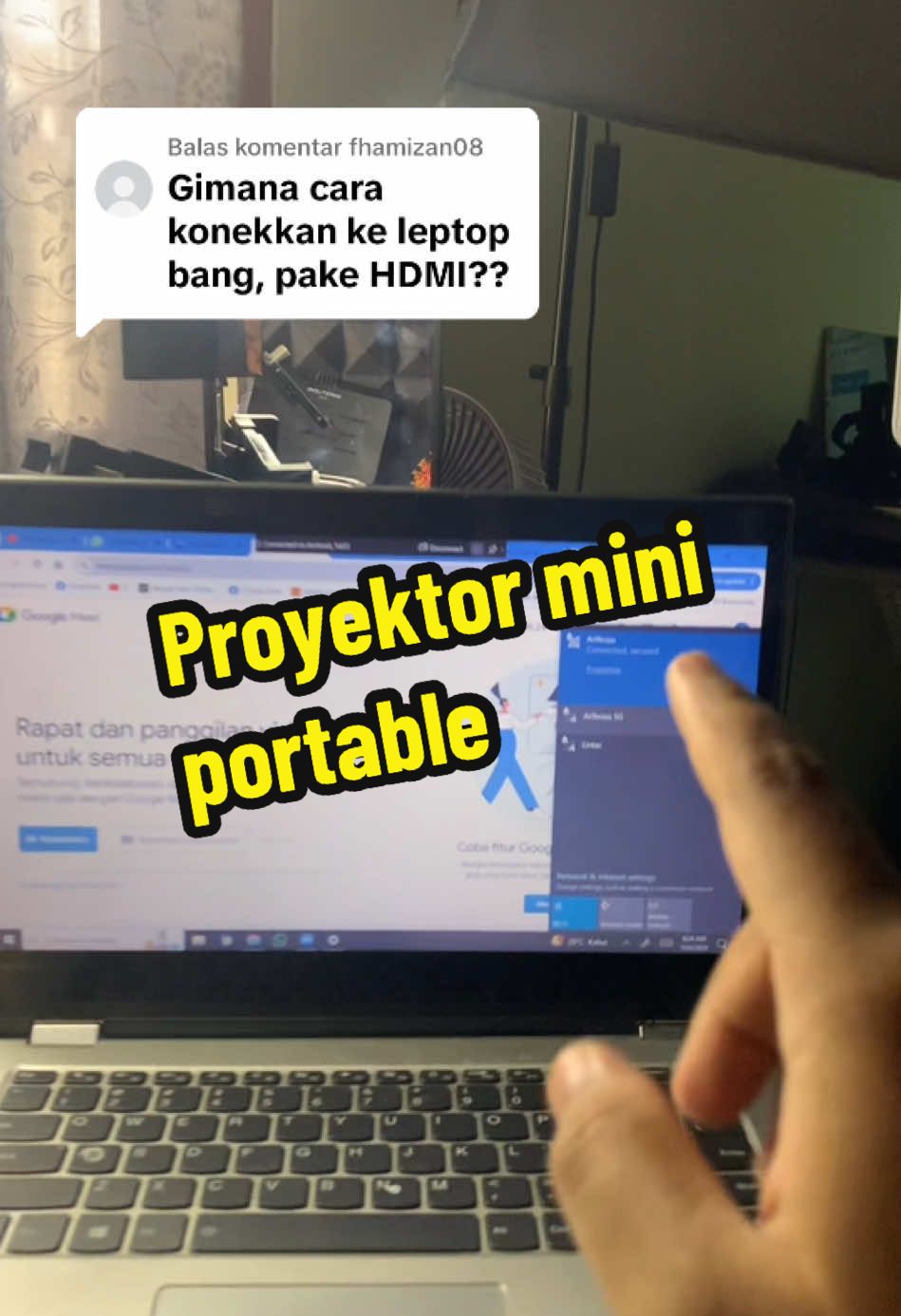 Membalas @fhamizan08 cara konekin proyektor mini portable shade ke laptop #proyektormini #proyektormurah 