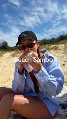 Humbly said but I think I’ve cracked the code to the perfect ‘chopped’ sandwich…  Don’t chop everything!!!! I chopped the wet stuff together to stop them from sliding around when you bit into it but kept everything else whole - GAME CHANGER  Also, beach sambo round 3, IYKYK 👙 #sandwich #sambo #choppedsandwich 