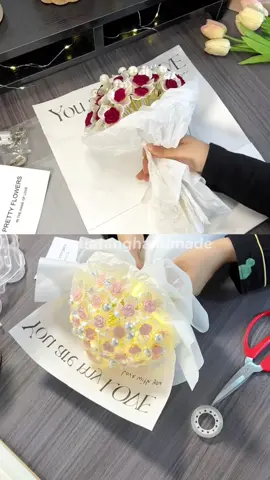 Bộ vật liệu tự làm bó hoa hồng ngọc dành tặng ngày 20 tháng 10 cho các chị em 😘 #handmade #flowers #quatangnguoiyeu #quatanghandmade #xuhuong #viralvideo #fyp #foryou 