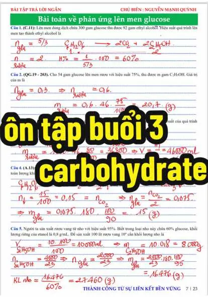 Chương 2 carbohydrate#hoahoc #12 #chuongtrinhmoi #luyenthidaihoc #2k7quyettamdodaihoc #chinhphuc #vedich#daihoc 