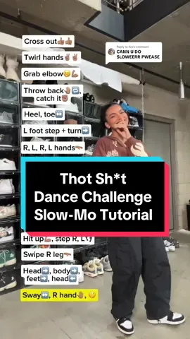 Replying to @fira Slow-Mo Tut for @Megan Thee Stallion ‘s Thot Sh*t !!! Real glad y’all liked the first tutorial, hope this one helps even moree 🤝🏽 but ofc, feel free to go onto GT for a better practice experience !📲 DC: @Eldonjcl  #viraldance #megantheestallion #dancechallenge #dancetutorial 