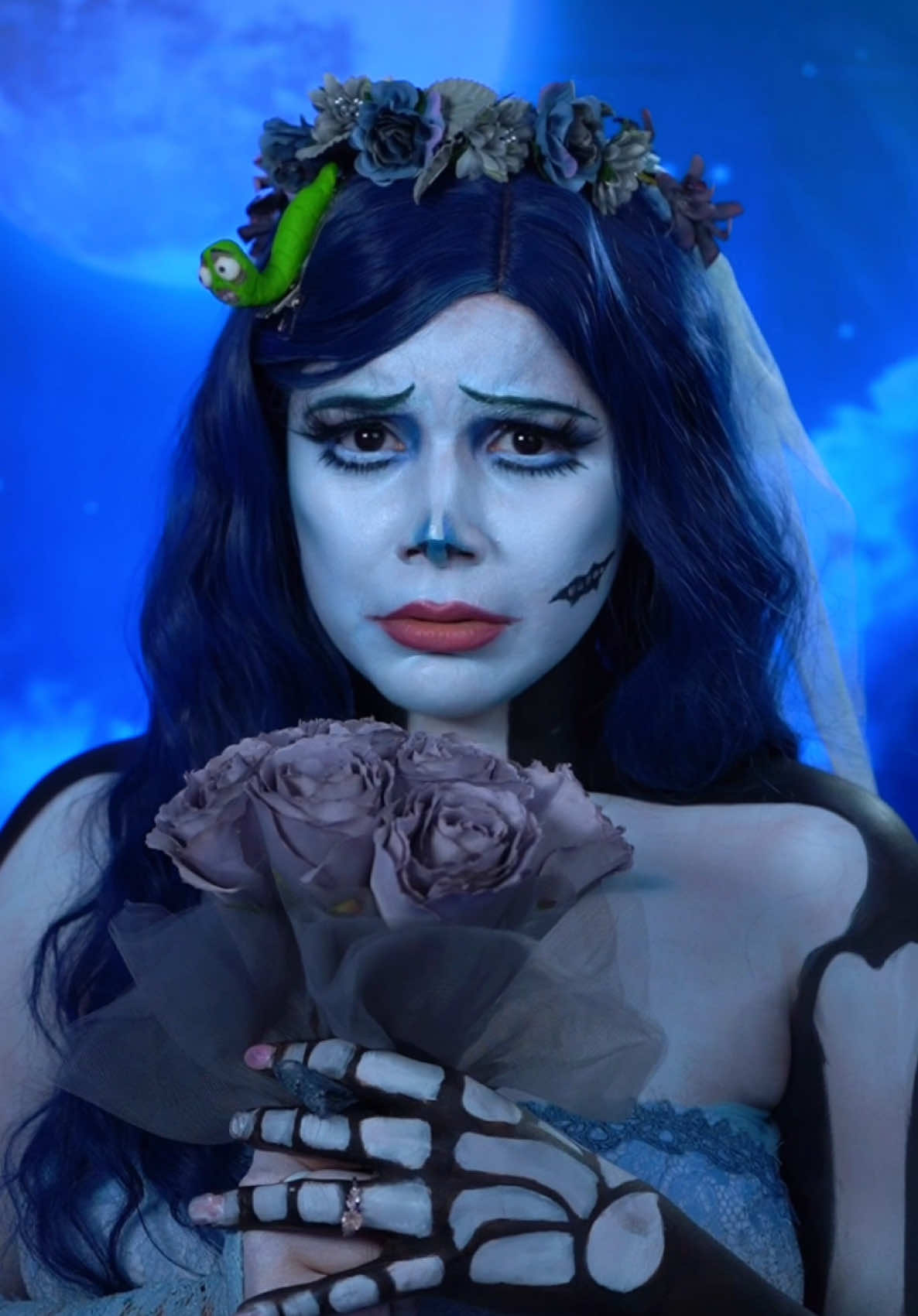 Emily del cadaver de la novia makeup🦋mi primer look de Halloween🎃 #corpsebride #TimBurton #emily 