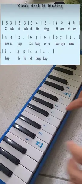 yuk bermain alat musik pianika,mainkan lagu cicak cicak di dinding #pianika 