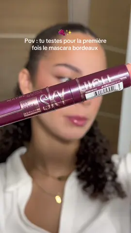 Je testes pour la première fois le mascara bordeaux 🍇🍂 #mascara #mascarabordeaux #skyhighmascara #crashtestmascara #burgundymascara #fallmakeup @Maybelline New York France 