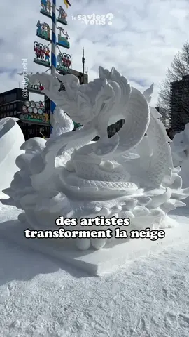 Le saviez-vous ? 🎎 Chaque année au Japon, des artistes venus du monde entier transforment la ville en un spectacle glacé, avec des sculptures monumentales de neige et de glace. Bienvenue au Sapporo Snow Festival ! ❄️ #SapporoSnowFestival #ArtDeGlace #CultureJaponaise #japon #lesaviezvous #voyage #travel #japan 