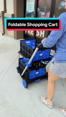 This is a grocery shopping game changer!! 😁  #foldableshoppingcart #shoppingcart #foldablecart #foldablebasket #groceryshoppingcart #shoppinghack 