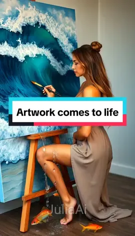 Artists are in shock!Part 2 🎨 Imagine painting and your artwork comes to life! Characters stepping off the canvas, waves spilling out—it's like magic! Want to see it for yourself? Watch till the end! 😱✨ #LivingArt #ArtMagic #CreativeWorld