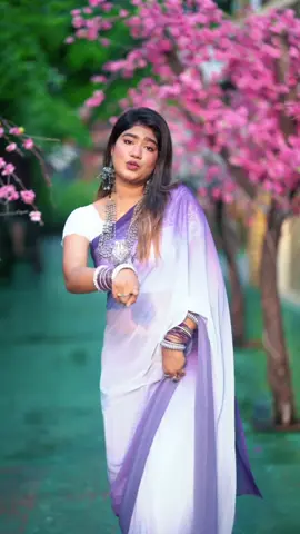 Tui chul kore de alomelo 🦋💜 saree @sparkle by miru ✨🌸 #mehjabin_98 