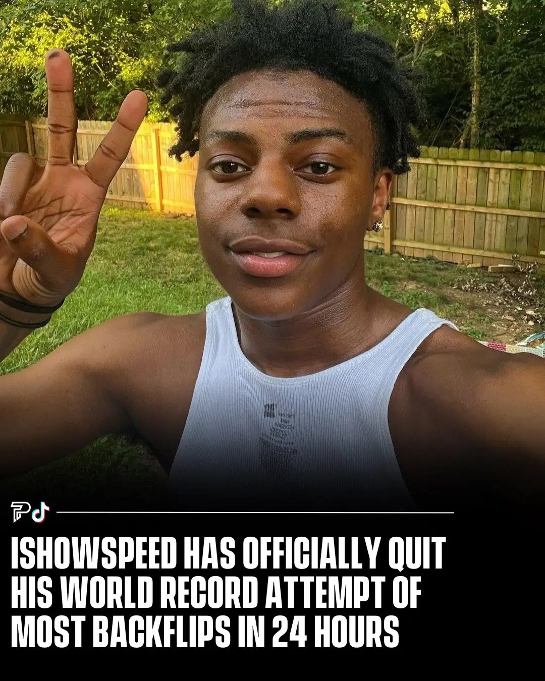 IShowSpeed attempted to break the world record for backflips during a live stream, aiming for over 1,008 flips in 24 hours. Speed completed 100 backflips within the first 30 minutes.  Despite feeling pressure and fatigue, he managed to continue with the backflips after waking up, reaching over 600 flips, which is more than halfway to Nico Scheicher’s record of 1,001. #Pubity 