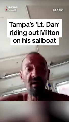 Known as 'Lieutenant Dan' online, Joseph Malinowski is riding out #Hurricane #Milton on his sailboat in #Florida, rejecting offers of help and requests from #Tampa officials to evacuate ahead of the storm's landfall.
