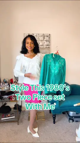 Channeling vintage charm in this stunning 70s teal two-piece set 💚 Handed down from a family friend, this outfit carries the legacy of family and fashion. It was made by my grandmother’s friend, adding even more sentimental value. I styled it with classic heels and a dainty mini bag to bring out its retro beauty. When fashion tells a story, it’s so much more than clothes ✨ #VintageTreasures #FamilyHeirloom #RetroVibes #TealDreams #80s  . . . #RetroStyle #80s #TealDreams #Retro #1980s #1980saesthetic #80sfashion #80smusic #80sstyle #womensstyle #80smusic #truevintage #womensfashion #blackvintage #PassedDownPieces 