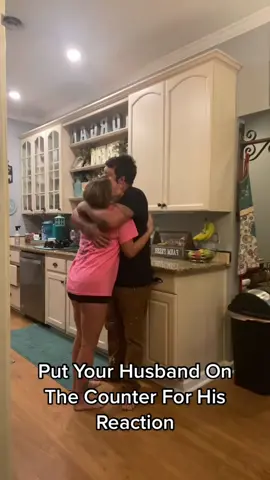 Put your husband on the counter to see his reaction 😂 #funnyvideo #prank #funny #compilation #trynottolaugh #funnymoments #fypシ゚viral 
