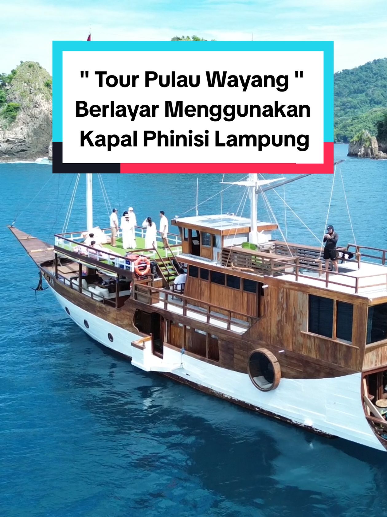 Private trip ke pulau wayang yang di kenal Raja ampatnya Lampung. Dengan menggunakan kapal Phinisi Lampungbkita bisa menempuh jarak dari Dermaga Ketapang Menuju Pulau wayang Lampung kurang lebih selama 2 jam Perjalanan Laut.  Dan Ombak Tidak Besar karena kita menggunakan Perahu Phinisi Besar.  #pulauwayang #wayangisland #pulauwayanglampung #trippulauwayang #tourpulauwayang #opentrippulauwayang #opentrippahawang #trippahawang 