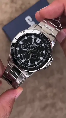CASIO นาฬิกาข้อมือ CASIO รุ่น MTP-VD300D-1EUDF วัสดุสเตนเลสสตีล สีดำ##casio##นาฬิกาข้อมือ##นาฬิกาผู้ชาย##นาฬิกากันน้ํา##tiktokshop