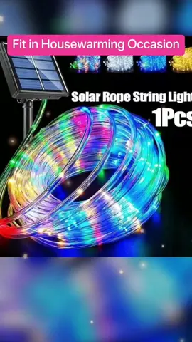 Solar Garden Decorative Lights Powered Rope Tube String Lights Outdoor Waterproof Fairy 