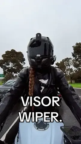 Problems. Solutions. 💧  #helmetwiper #problems #solutions #riderlife #LifeHack #bikelife #moto #kawasakininja300 #ridergirl #bikerchicks #motogirls #sportbike #bikergirls #motolife #girlswhoride  #helmetaccessory #rainvisor #windshieldwiper #wet #rainriding 