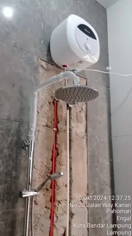 contoh instalasi tanam waterheater listrik wasser #teknisiwaterheaterlampung#waterheatermurah#wasserwaterheater jasa pasang service waterheater
