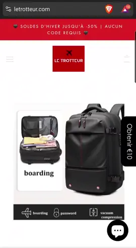 Plus jamais de frais d'excédent avec Le Trotteur ! Ce sac à dos à compression sous vide vous permet d'emporter tout ce dont vous avez besoin, sans stress ni surcharge. ✅ Capacité maximale, minimum d'encombrement. Parfait pour les voyageurs malins ! 🔥 #Voyage #SacÀDos #AstucesBagages #Compression #LeTrotteur #VoyagerLéger #SansExcédent #fyp #pourtoii #pourtoi 